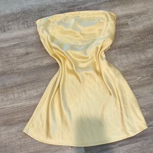 Pastel yellow silk dress